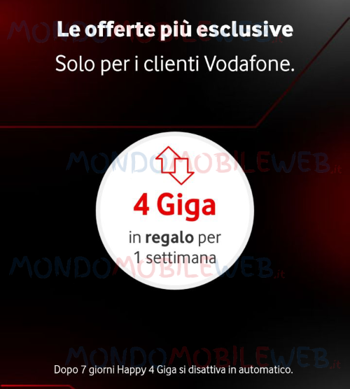 Vodafone Happy Friday Happy Black Giga Gratis