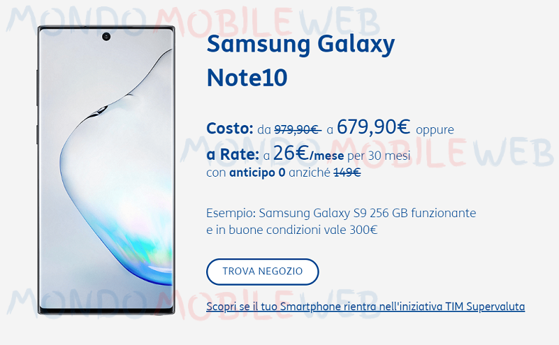 TIM Supervaluta Note 10 