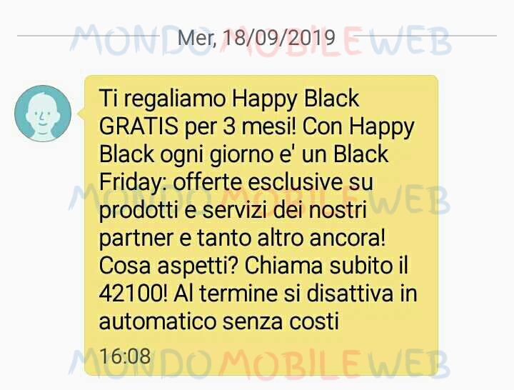 Vodafone Happy Black 3 mesi gratis