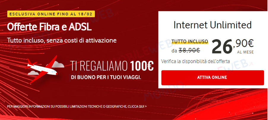 Vodafone Internet Unlimited buono online