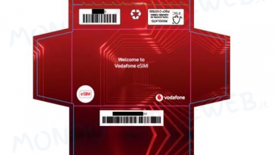 Vodafone eSIM cartoncino