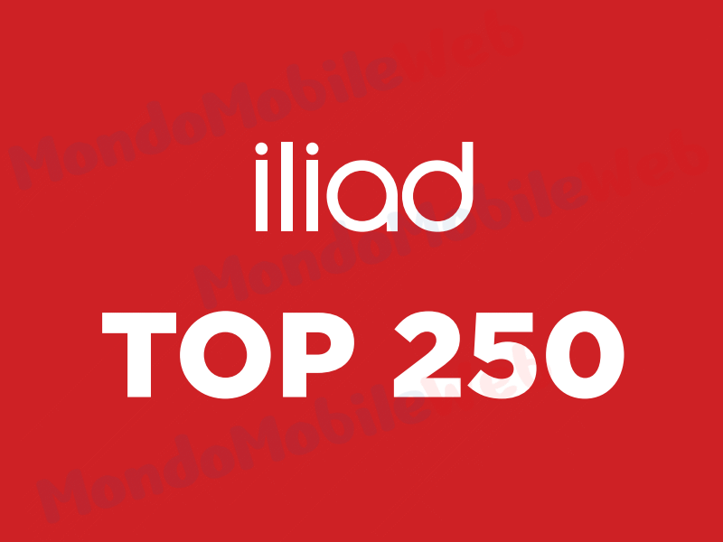 Iliad TOP 250: minuti illimitati, SMS illimitati e 250 Giga 5G a 9,99 euro al mese